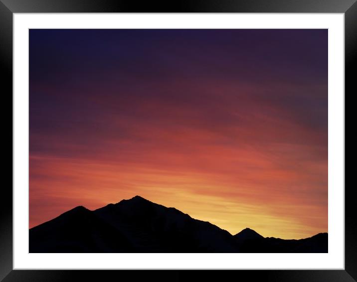 Purple Sunrise on Chugach Mountains, Alaska        Framed Mounted Print by Erin Hayes