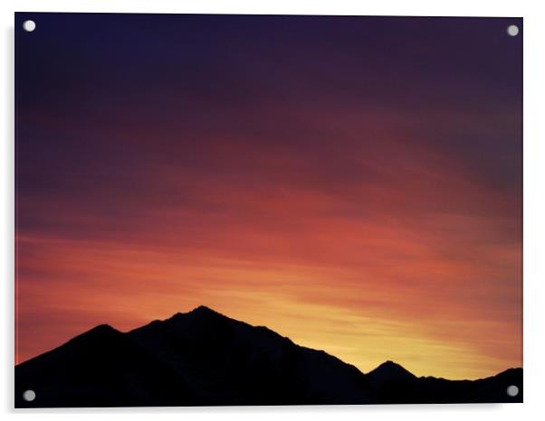 Purple Sunrise on Chugach Mountains, Alaska        Acrylic by Erin Hayes