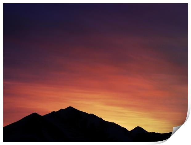 Purple Sunrise on Chugach Mountains, Alaska        Print by Erin Hayes