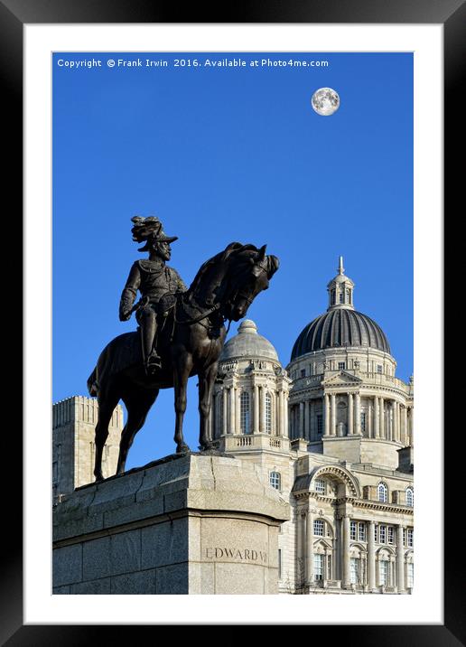 Liverpool, Statue of Edward VIII, Cunard Building  Framed Mounted Print by Frank Irwin