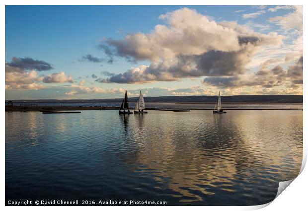 Serenity At West kirby Marina Print by David Chennell
