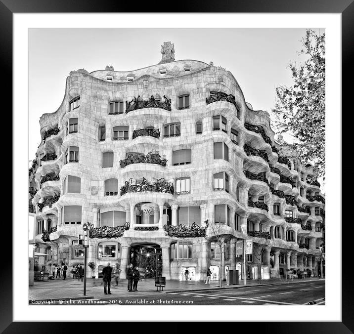 Casa Mila Framed Mounted Print by Julie Woodhouse