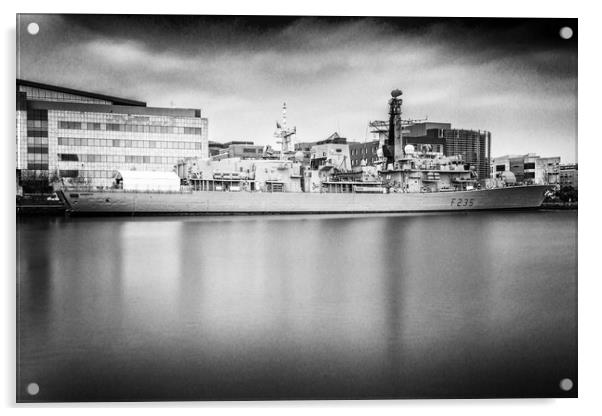 HMS Monmouth Mono Acrylic by Steve Purnell