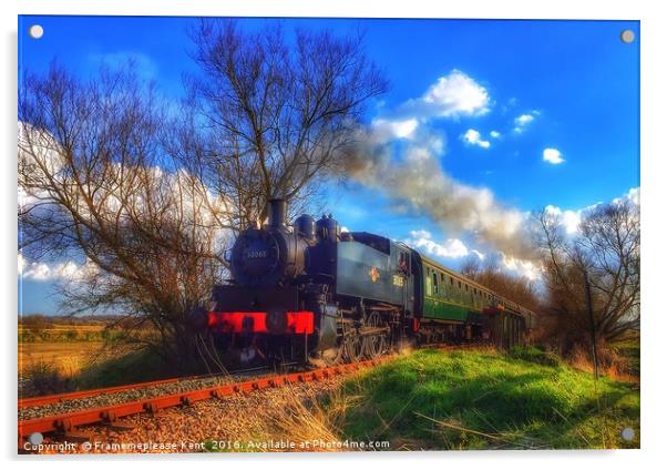 The Kent and East Sussex Railway train .  Acrylic by Framemeplease UK