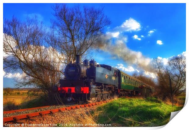 The Kent and East Sussex Railway train .  Print by Framemeplease UK