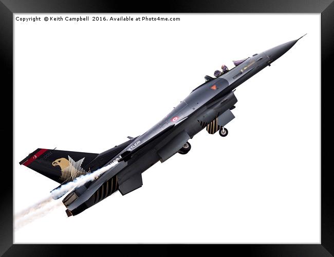 SoloTurk F-16 launching Framed Print by Keith Campbell