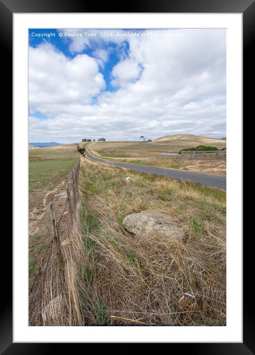Winding road at Pyalong, Victoria, Australia Framed Mounted Print by Pauline Tims