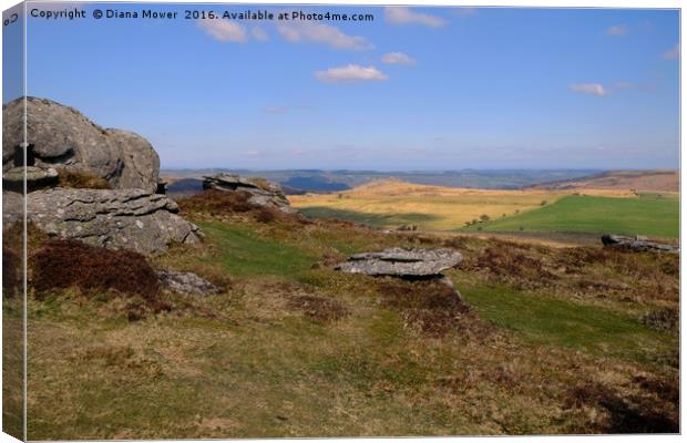 Hound Tor From Chinkwell Tor Canvas Print by Diana Mower