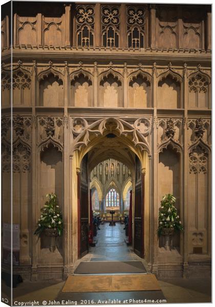 Wells Cathedral Choir Entrance Canvas Print by John Ealing