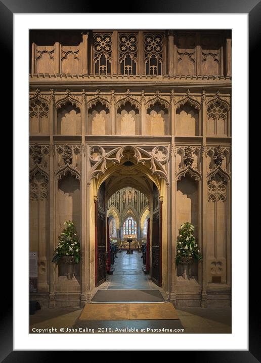 Wells Cathedral Choir Entrance Framed Mounted Print by John Ealing