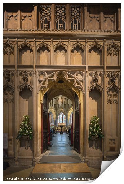 Wells Cathedral Choir Entrance Print by John Ealing