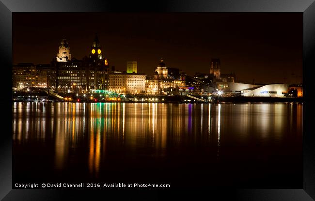 Liverpool Cityscape  Framed Print by David Chennell