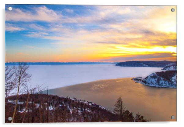 Lake Baikal and Angara River Acrylic by Svetlana Korneliuk
