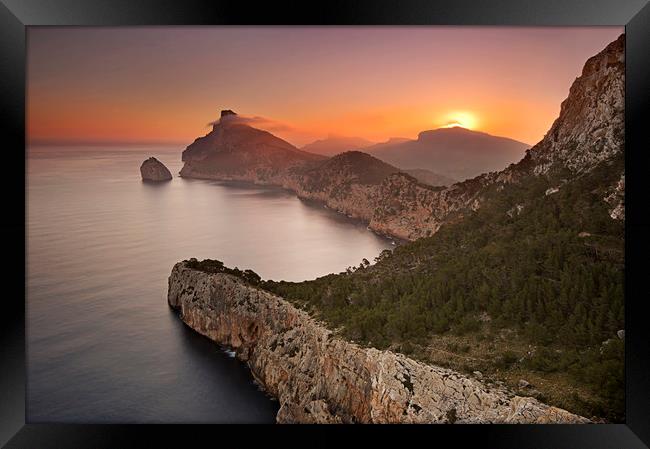 Cap de Formentor sunrise Framed Print by Sandra Kepkowska