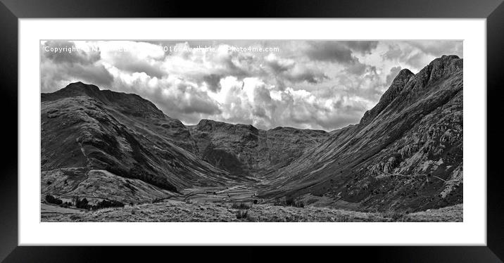 Bowfell and Rossett Pike . Framed Mounted Print by MICHAEL YATES