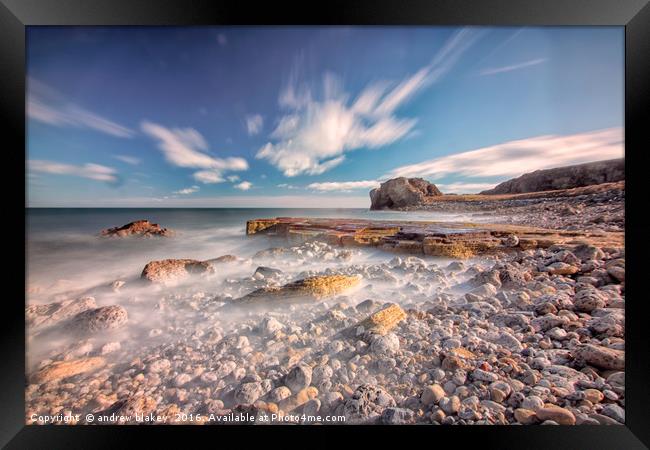 Graham sands and Target rock Framed Print by andrew blakey