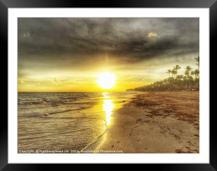 Punta Cana Sunset in Dominican Republic  Framed Mounted Print by Framemeplease UK