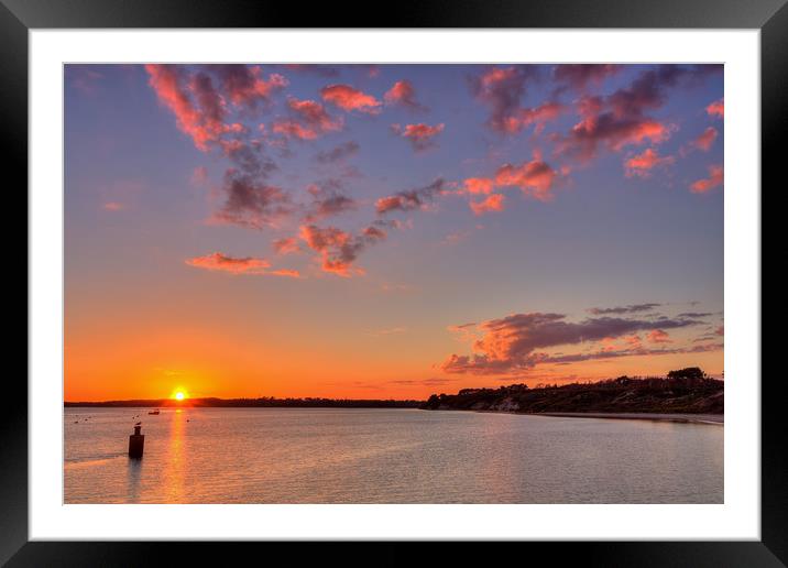 Sunset at Hamworthy Pier Framed Mounted Print by Jennie Franklin