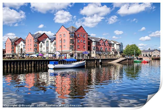 Along The Exeter Quays Print by Susie Peek