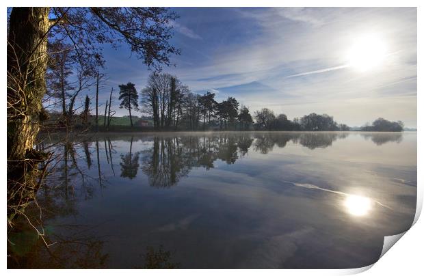 Early Morning Lake Reflections Print by Darren Burroughs