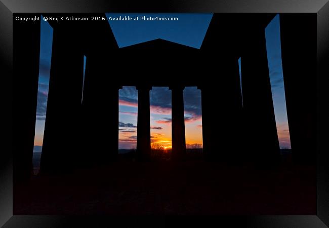 Penshaw Monument Sunset Framed Print by Reg K Atkinson