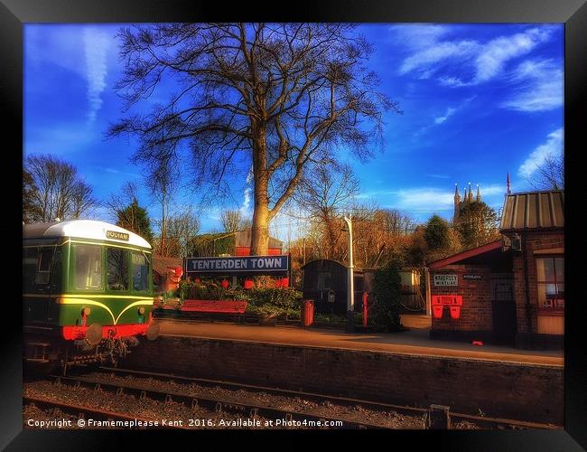 Tenterden Town with Bodiam Train Framed Print by Framemeplease UK