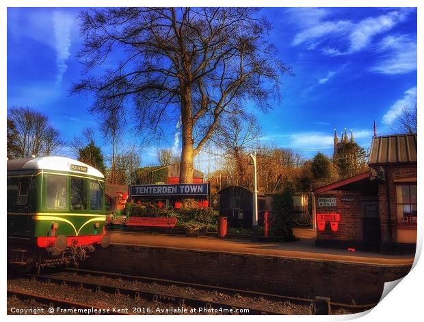 Tenterden Town with Bodiam Train Print by Framemeplease UK