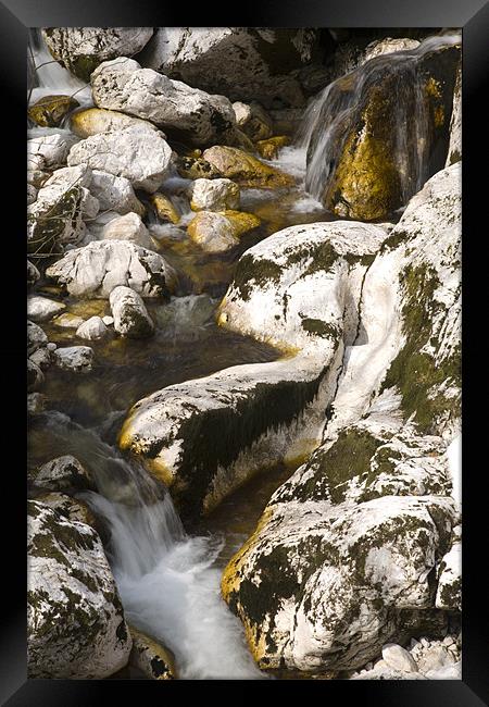 Stream near Savica Waterfall, Bohinj, Slovenia. Framed Print by Ian Middleton