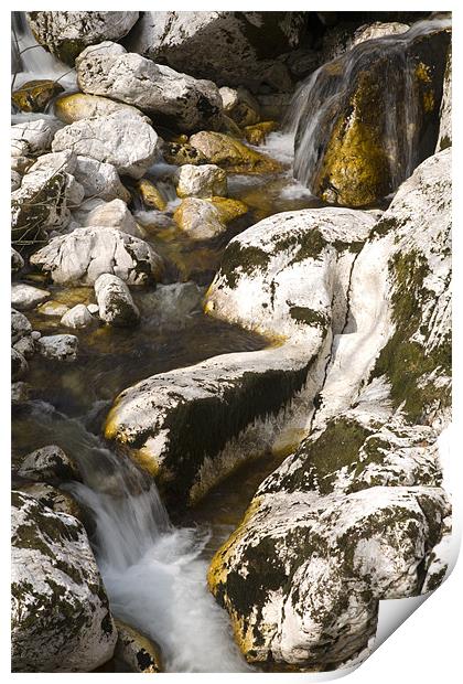 Stream near Savica Waterfall, Bohinj, Slovenia. Print by Ian Middleton