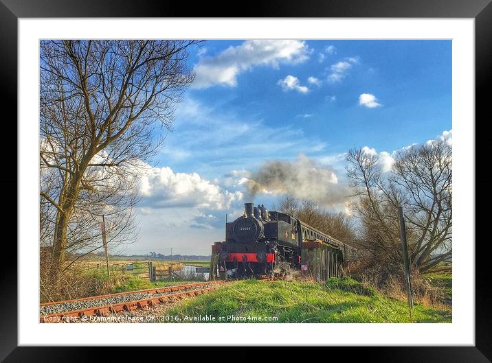Train crossing the Wittersham bridge  Framed Mounted Print by Framemeplease UK