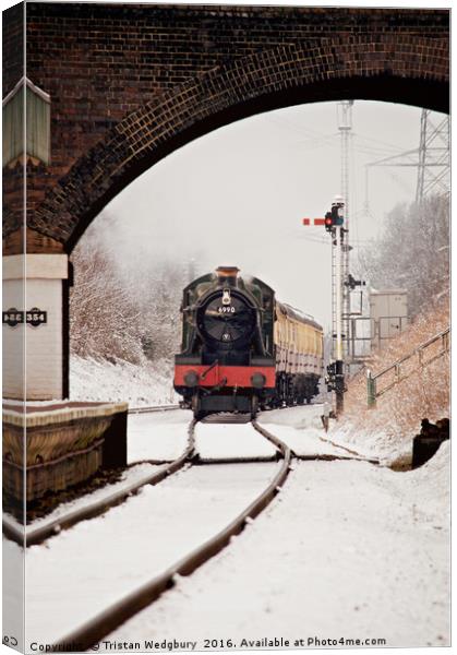 Winters Day Steam Train Canvas Print by Tristan Wedgbury