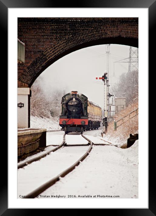 Winters Day Steam Train Framed Mounted Print by Tristan Wedgbury