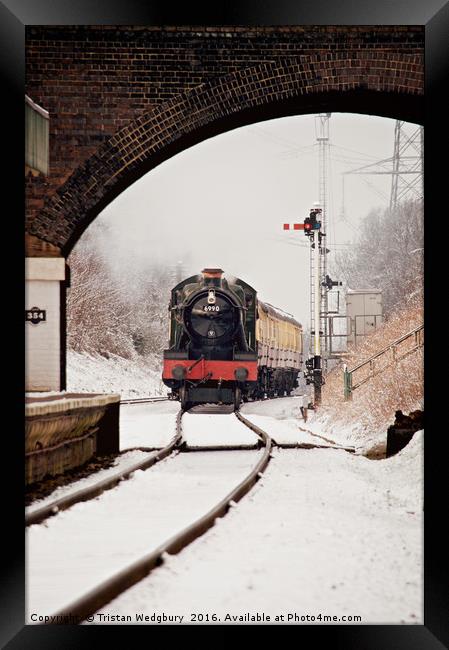 Winters Day Steam Train Framed Print by Tristan Wedgbury