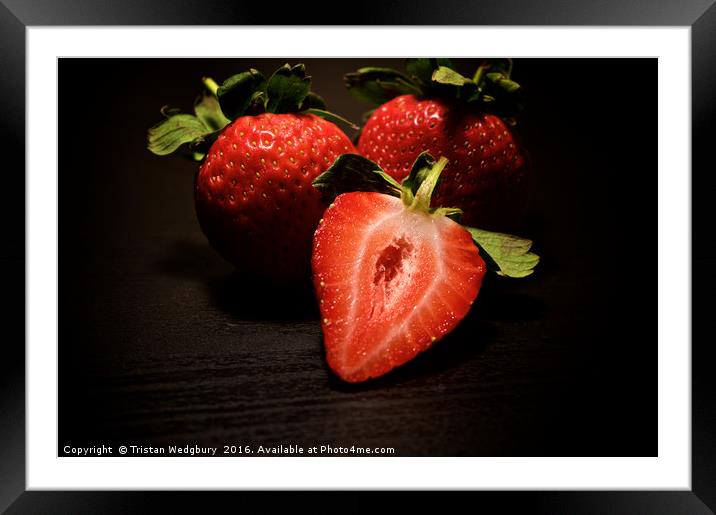 Strawberries Framed Mounted Print by Tristan Wedgbury