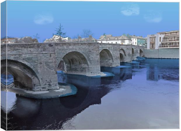 the wye bridge hereford Canvas Print by paul ratcliffe