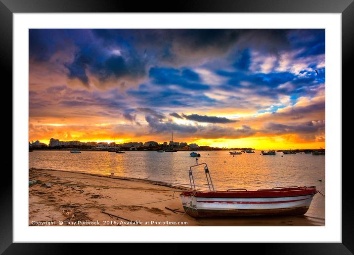 Fiery Sunset Framed Mounted Print by Tony Purbrook