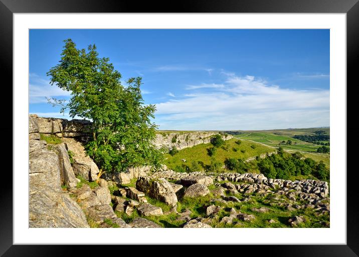     Malham Limestone Pavement Yorkshire Framed Mounted Print by Gary Kenyon