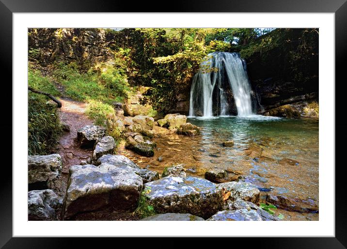 Janet's Foss Waterfall near Malham Framed Mounted Print by Gary Kenyon