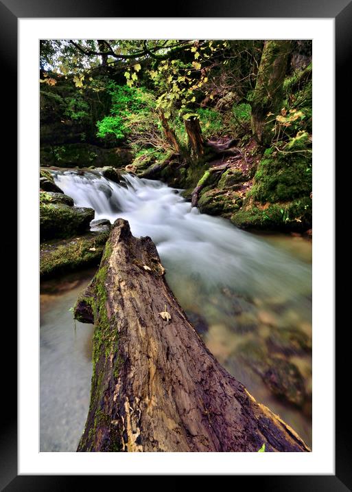Waterfall At Janets Foss -  Malham - Yorkshire     Framed Mounted Print by Gary Kenyon