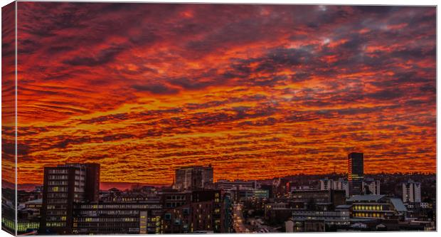 Steel City Sunset  Canvas Print by Paul Andrews
