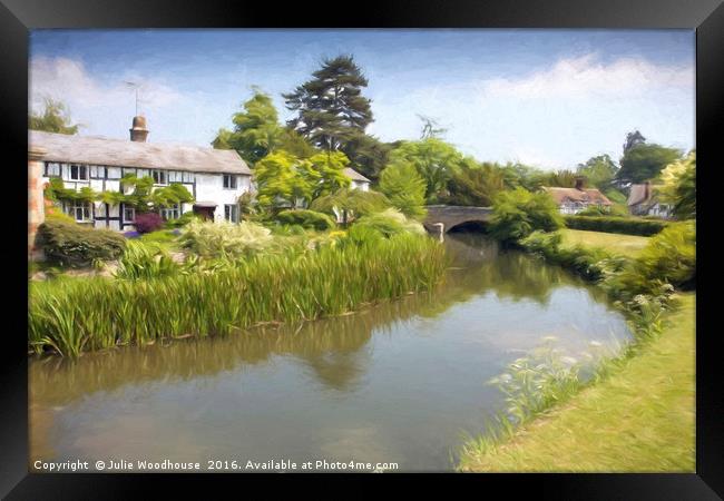 Rural tranquility in Eardisland Framed Print by Julie Woodhouse