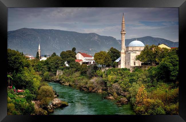 Mosques by The Neretva River Framed Print by Colin Metcalf