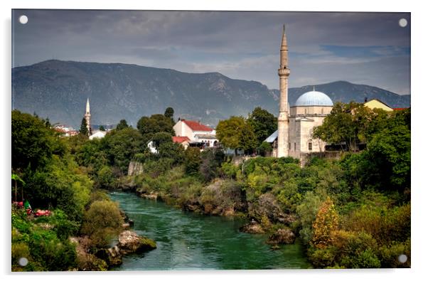 Mosques by The Neretva River Acrylic by Colin Metcalf