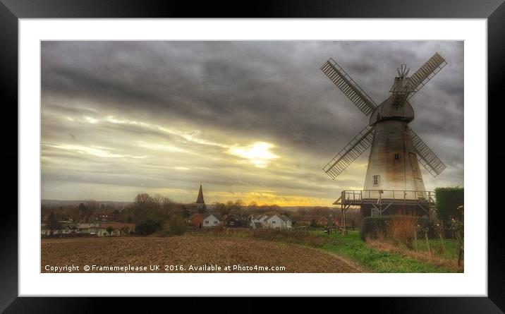 Woodchurch Windmill  Framed Mounted Print by Framemeplease UK