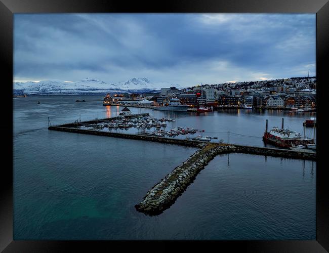 Tromso Harbour, Norway Framed Print by Mark Llewellyn