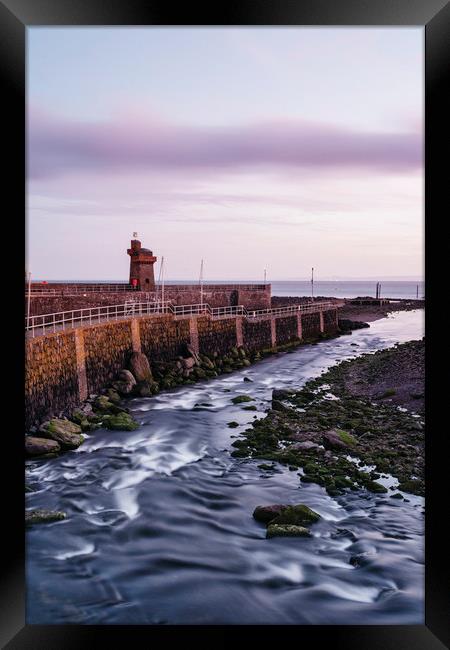 Lynmouth Harbour at dawn twilight. Devon, UK. Framed Print by Liam Grant