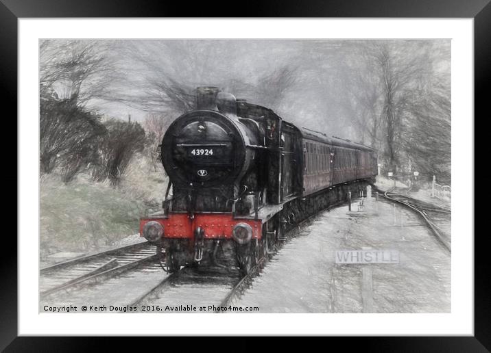 Approaching the Station Framed Mounted Print by Keith Douglas