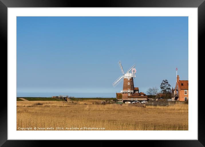 Cley Windmill next to the Salt marshes Framed Mounted Print by Jason Wells