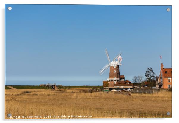 Cley Windmill next to the Salt marshes Acrylic by Jason Wells