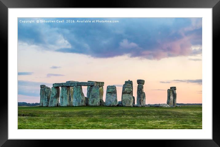 Stonehenge Framed Mounted Print by Sebastien Coell